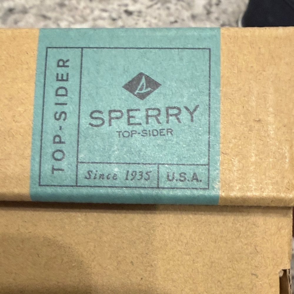 Sperry Women's Navy Sneakers with Tan Laces - Picture 2 of 5